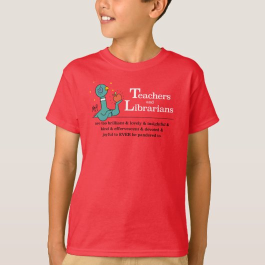 Die Taubenlehrer und Librarier Kinder rot T-Shirt (Vorderseite)