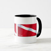 Die Tauchen-Flaggen-Sammlung Tasse (VorderseiteRechts)