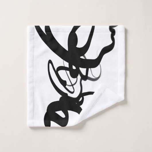 Die Taucher: Abstrakt Schwarz und Weiß Badhandtuch Set (Waschlappen)