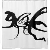 Die Taucher: Abstrakt Schwarz und Weiß Duschvorhang (Vorderseite)