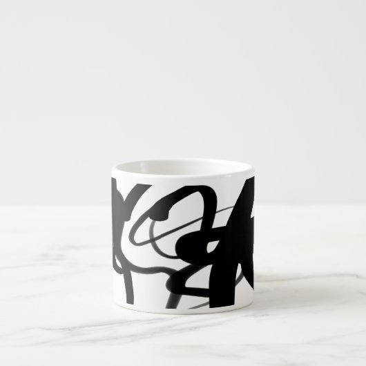 Die Taucher: Abstrakt Schwarz und Weiß Espressotasse (Vorderseite)