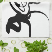 Die Taucher: Abstrakt Schwarz und Weiß Geschirrtuch (Gefaltet)