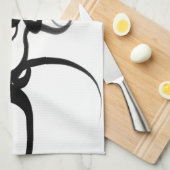 Die Taucher: Abstrakt Schwarz und Weiß Geschirrtuch (Viertel Falte)