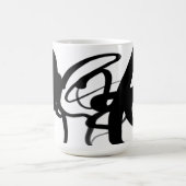 Die Taucher: Abstrakt Schwarz und Weiß Kaffeetasse (Mittel)
