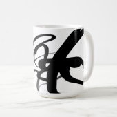 Die Taucher: Abstrakt Schwarz und Weiß Kaffeetasse (VorderseiteRechts)