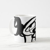 Die Taucher: Abstrakt Schwarz und Weiß Kaffeetasse (Vorderseite Links)