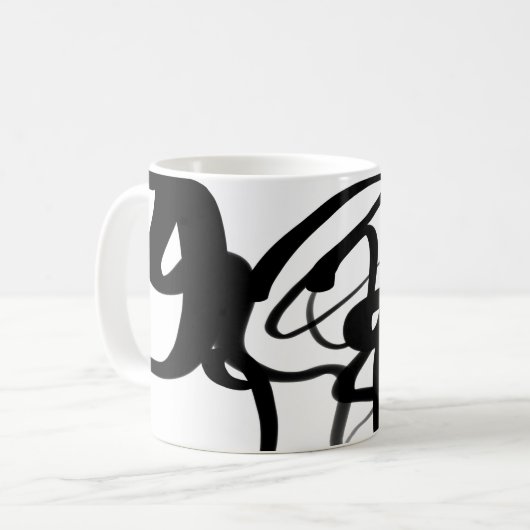 Die Taucher: Abstrakt Schwarz und Weiß Kaffeetasse (Vorderseite Links)