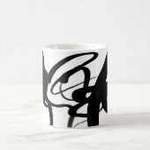 Die Taucher: Abstrakt Schwarz und Weiß Kaffeetasse (Mittel)