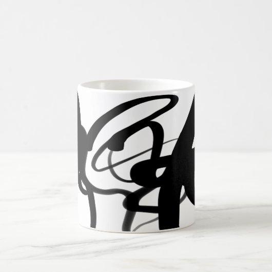Die Taucher: Abstrakt Schwarz und Weiß Kaffeetasse (Mittel)