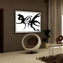 Die Taucher: Abstrakt Schwarz und Weiß Leinwanddruck