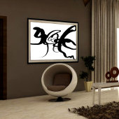 Die Taucher: Abstrakt Schwarz und Weiß Leinwanddruck