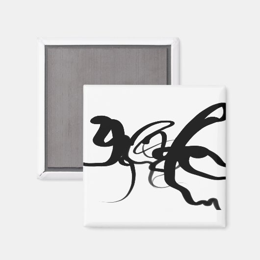 Die Taucher: Abstrakt Schwarz und Weiß Magnet (Vorderseite/Rückseite)