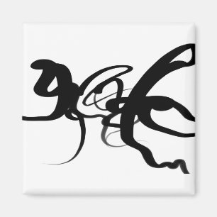 Die Taucher: Abstrakt Schwarz und Weiß Magnet