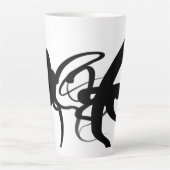 Die Taucher: Abstrakt Schwarz und Weiß Milchtasse (Vorderseite)