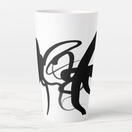 Die Taucher: Abstrakt Schwarz und Weiß Milchtasse (Vorderseite)