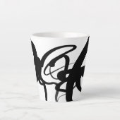 Die Taucher: Abstrakt Schwarz und Weiß Milchtasse (Vorderseite)