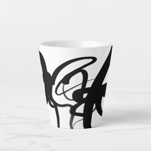 Die Taucher: Abstrakt Schwarz und Weiß Milchtasse (Vorderseite)