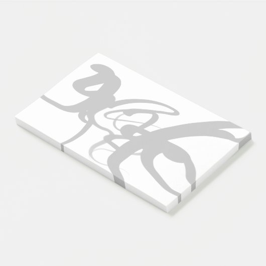 Die Taucher: Abstrakt Schwarz und Weiß Post-it Klebezettel (angewinkelt)