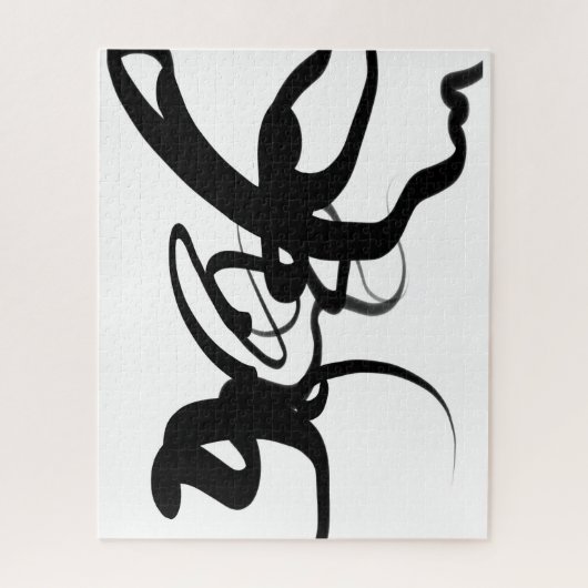 Die Taucher: Abstrakt Schwarz und Weiß Puzzle (Vertikal)