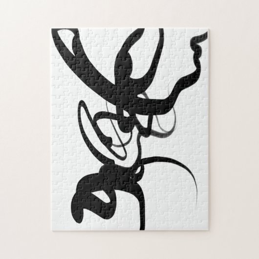 Die Taucher: Abstrakt Schwarz und Weiß Puzzle (Vertikal)