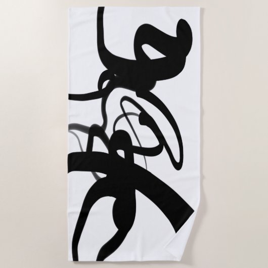 Die Taucher: Abstrakt Schwarz und Weiß Strandtuch (Vorderseite)