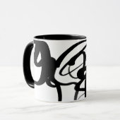 Die Taucher: Abstrakt Schwarz und Weiß Tasse (Vorderseite Links)
