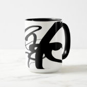 Die Taucher: Abstrakt Schwarz und Weiß Tasse (VorderseiteRechts)