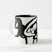 Die Taucher: Abstrakt Schwarz und Weiß Zweifarbige Tasse (Vorderseite Links)