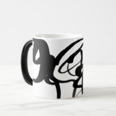 Die Taucher: Abstrakte Schwarz-Weiß-Tasse Verwandlungstasse (Vorderseite Links)