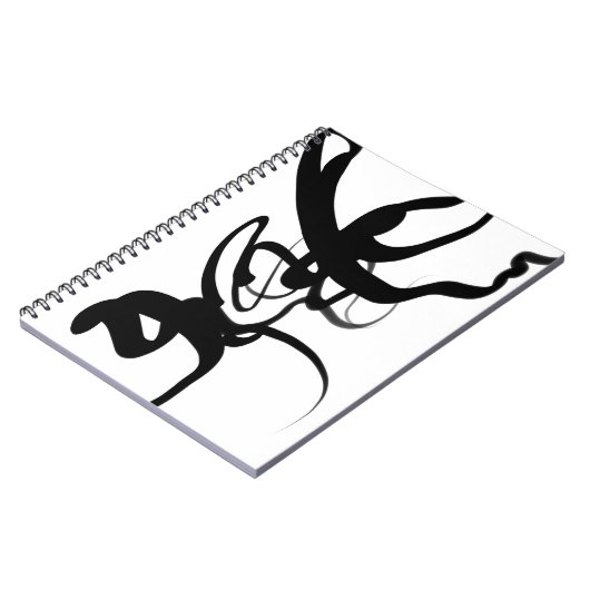 Die Taucher: Abstraktes Schwarzweiß-Notebook Notizblock (Linke Seite)