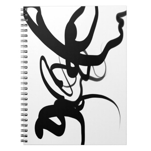 Die Taucher: Abstraktes Schwarzweiß-Notebook Notizblock (Vorderseite)