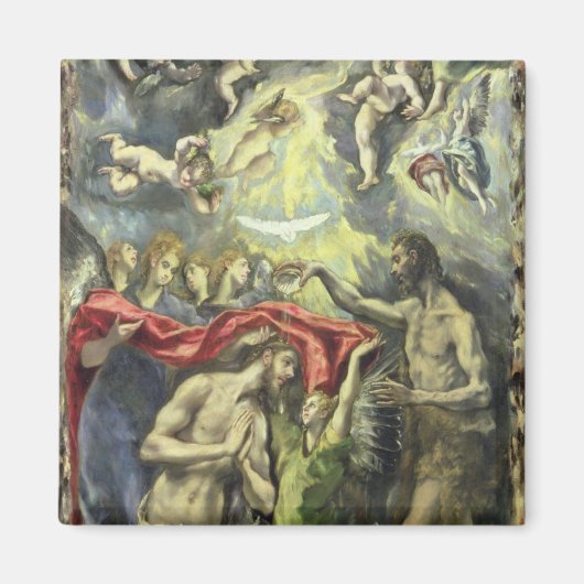 Die Taufe Christi, c.1597 (Öl auf Leinwand) Magnet (Vorne)