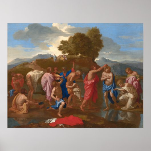 Die Taufe Christi - Nicolas Poussin Fine Art Poster (Vorne)