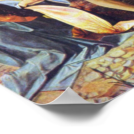 Die Taufe Christi von Leonardo da Vinci Poster (Ecke)