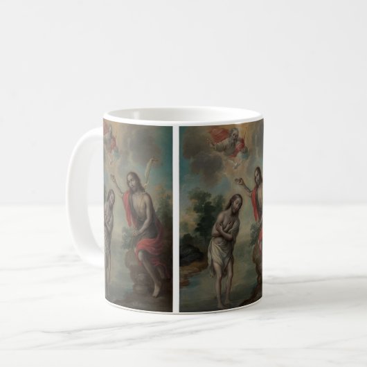 Die Taufe Christi von Nicolás Enríquez Kaffeetasse (Vorderseite Links)