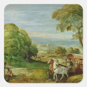 Die Taufe der äthiopischen Eunuch Quadratischer Aufkleber