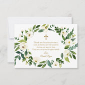 Die Taufe der modernen weißen Blumen Dankeskarte (Vorderseite)