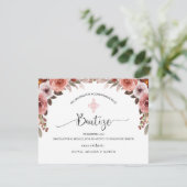 Die Taufe der Spanisch Pink Floral Girl Danke (Stehend Vorderseite)