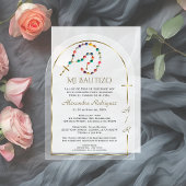 Die Taufe der Spanischen Gold Arch Cross Girl Mono Acryleinladungen