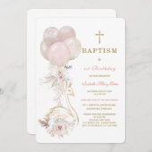 Die Taufe der Swan Princess und der erste Geburtst Einladung (Vorne/Hinten)