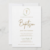 Die Taufe des Goldkreuzkreuzes des modernen Wasser Einladung (Vorderseite)