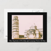 Die Taufe des hl. Johannes - Schiefer Turm von Pis Postkarte (Vorne/Hinten)