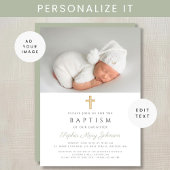 Die Taufe des modernen altertümlichen grünen relig Einladung