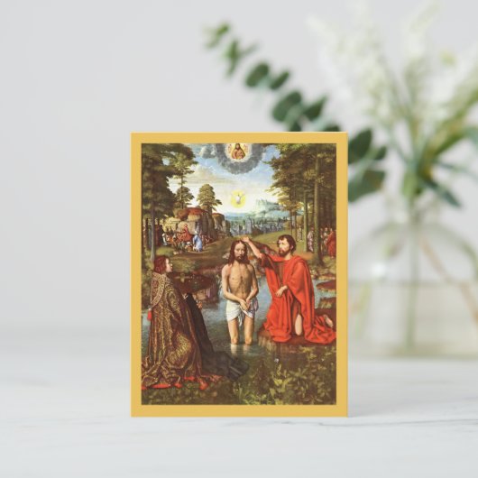 Die Taufe Jesu von Meistern gemalt Postkarte (Stehend Vorderseite)