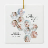 Die Taufe Moderne 10 FotoCollage Keramikornament (Rückseite)