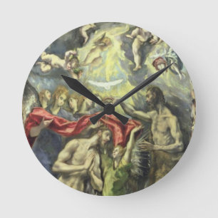 Die Taufe von Christus, c.1597 (Öl auf Leinwand) Runde Wanduhr