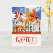 Die Taufe wünscht Mark 16 Bibelschrift mit Kreuz Karte (Gelbe Blume)