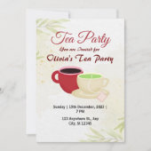 Die Tea-Party Einladung von White and Green Olivia (Vorderseite)