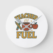 Die Teacher-Kraftstoffmauer-Uhr - Funny Teacher-Ge Runde Wanduhr (Vorderseite)