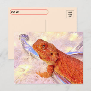 Die Teakholzpause des bärtigen Drachen Postkarte